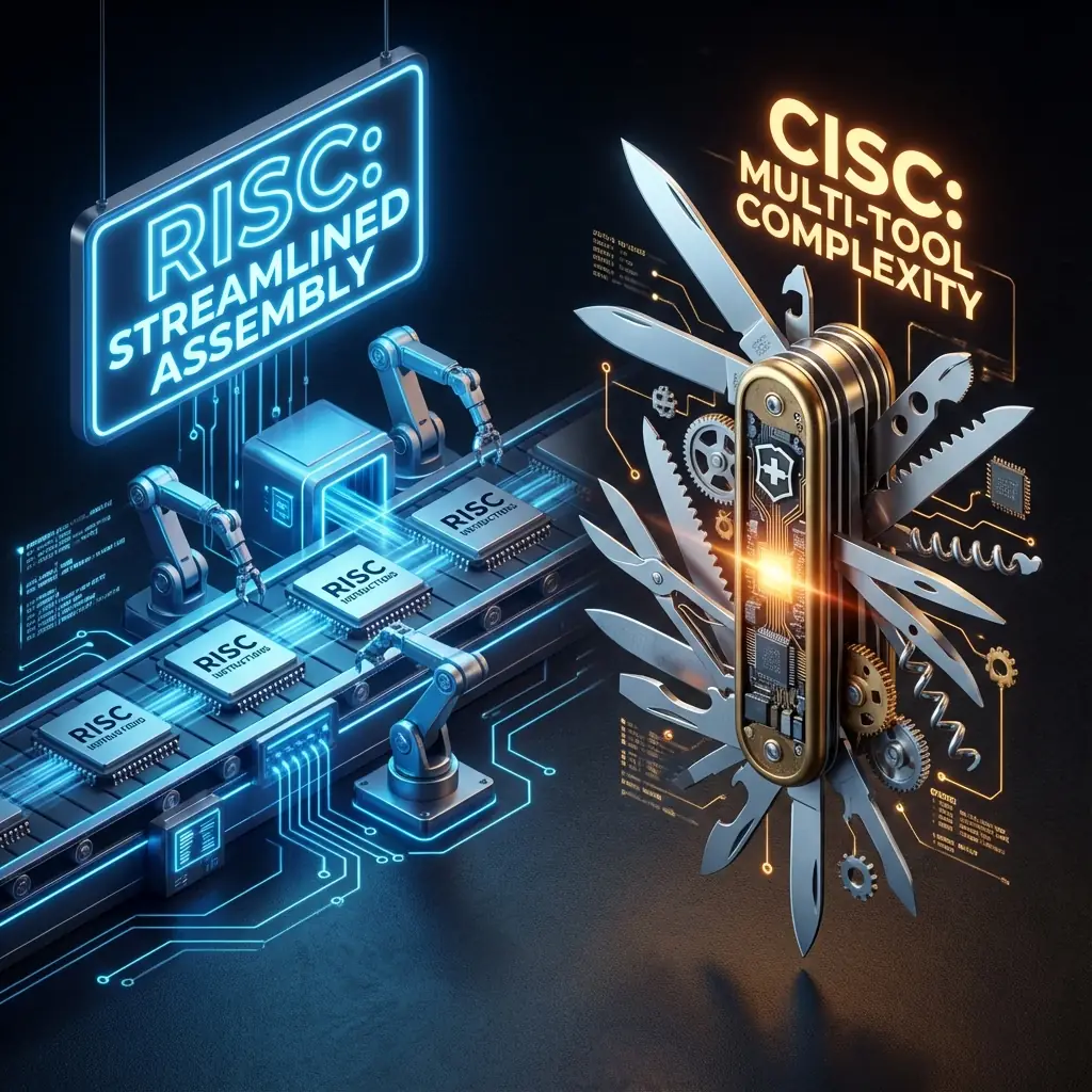 Conceptual comparison between RISC and CISC